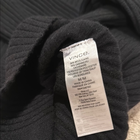 Vince Black Ribbed Cardigan - Picture 4 of 4